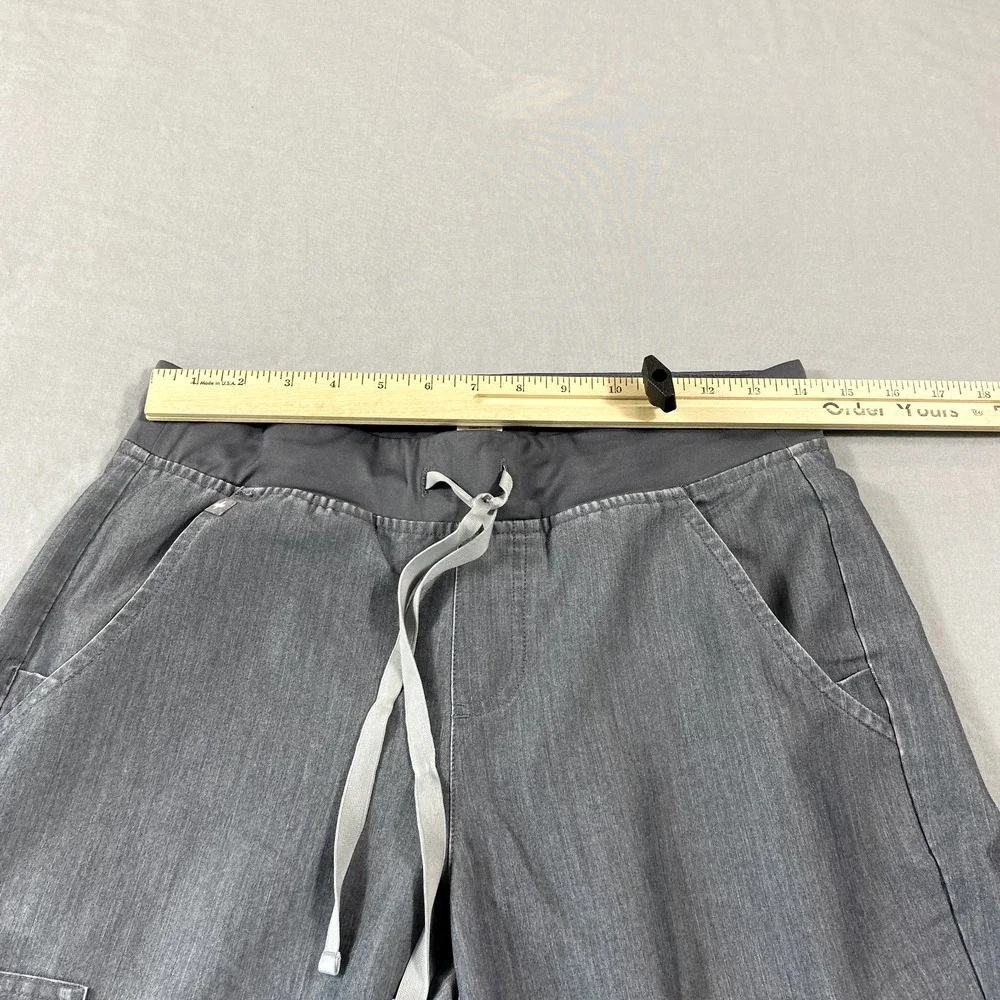 FIGS Technical Pants Womens Small 28x31 Gray Cargo Pocket Scrub Medical *‎
